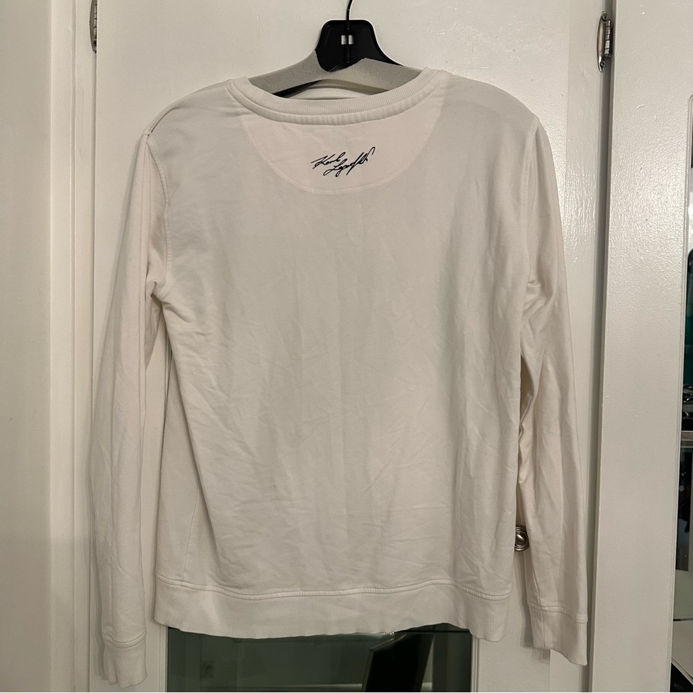 Karl Lagerfeld White Sweatshirt with Iconic Graphic - Picture 6 of 7